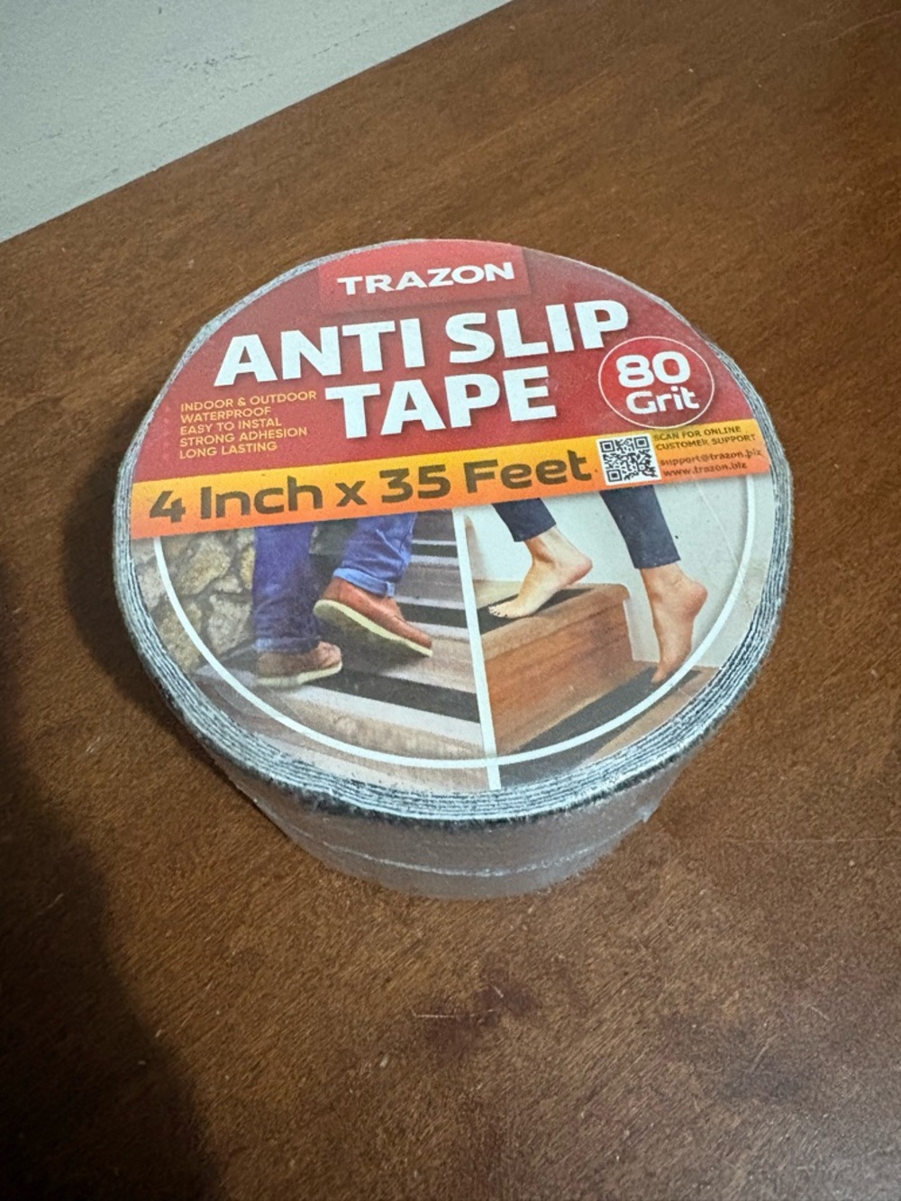 Trazon Anti Slip Tape 4in x 35ft – Black 80 Grit
